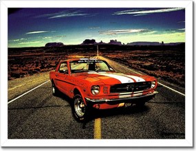 Poszter keretben 40x30 Piros Ford Mustang
