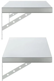 2 db ezüstszínű rozsdamentes acél fali polc 100 x 30 cm