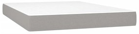 világosszürke szövet rugós és LED-es ágy matraccal 140x190 cm