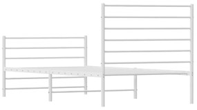 fehér fém ágykeret fej- és lábtámlával 100x200 cm