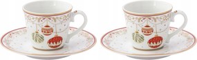 2 db-os eszpresszó csésze kétszemélyes 80 ml karácsonyi porcelán