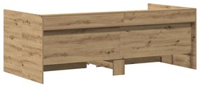 Nappali ágy fiókokkal Iparművészeti tölgy Rétegelt fa 75 x 190 cm