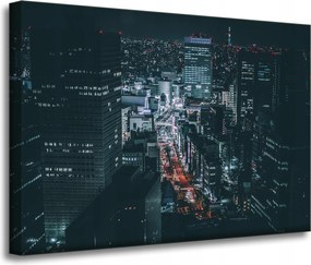 Vászonkép Tokió építészet éjszaka 70X50 cm