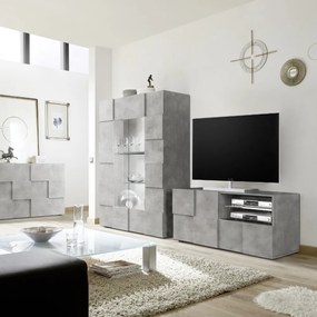 DAMA Kis Beton TV Szekrény 1 ajtós 1 fiókos 121cm