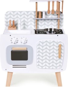 Fa játékkonyha sütővel, mosogatóval konyhai kiegészítőkkel