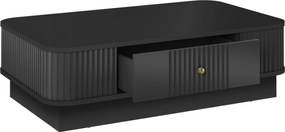 Vesper dohányzóasztal 103x60 cm fiókkal, lábazaton - fekete / arany fogantyú