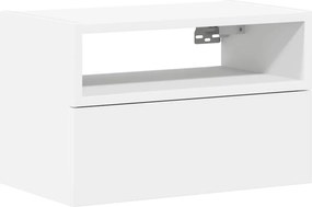 vidaXL fehér falra szerelhető éjjeliszekrény 45 x 26 x 28,5 cm