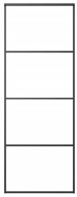 Fekete alumínium és ESG üveg tolóajtó 76 x 205 cm