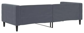 sötétszürke bársony kanapéágy 90 x 190 cm