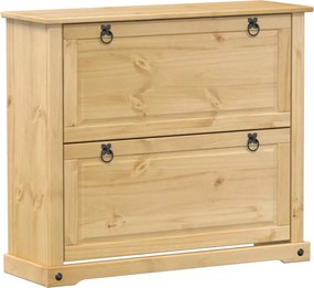vidaXL Corona tömör fenyőfa cipőszekrény 99x32x85 cm