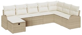Kerti Kanapé Szett 8 pcs bézs és krémszínű 289 x 179 x 85 cm