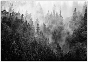 Poszterek 100x70 Tájkép Szürke Hegyek Köd