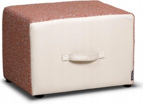 Kocka P2 Puff Divatos, Kényelmes, Fogantyúval, Könnyű, Tartós Vörösbarna