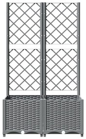 világosszürke PP rácsos kerti ültetőláda 80 x 40 x 136 cm