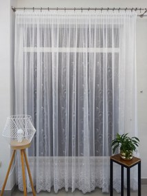 Mg Függöny erkély Kita Enzo fehér Hímzés 380x250 kész szalaggal