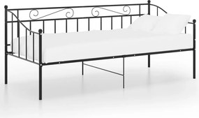 vidaXL fekete fém kanapéágykeret 90 x 200 cm