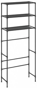 3 szintes fekete mosógép feletti tárolóállvány 69 x 28 x 169 cm