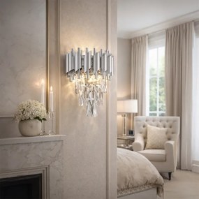 Brilagi - ECLIPSE fali lámpa 2xE14/10W/230V ezüstszínű