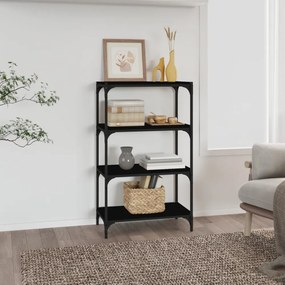 fekete szerelt fa és acél könyvszekrény 60 x 33 x 100 cm