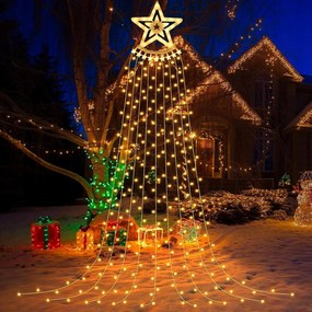 Fényfüggöny 350 Led 3,5m Csillag Karácsonyfa világítás Kültéri