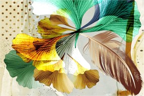 Kép - Levelek tollal (90x60 cm)
