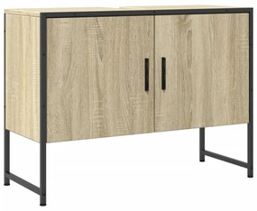 sonoma tölgy szerelt fa fürdőszobai mosdószekrény 80x33x60 cm