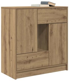 kézműves tölgy komód fiókokkal és ajtókkal 70,5x34x74,5 cm