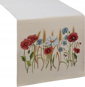 Futópad abrosz dekoratív gobelin 40x100 Eurofirany természetes pipacs virágok