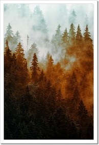 Poszter fehér keretben 40x60 Őszi táj Hegyek