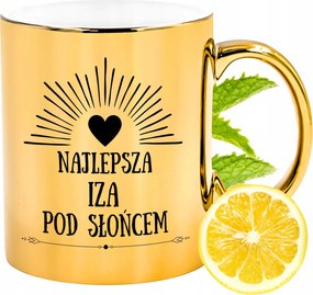 Prémium Arany Csillogó Bögre Iza Ajándék Nyomtatott Fotóval