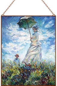 Monet - Hölgy napernyővel üvegkép, falikép