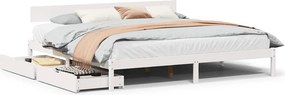 vidaXL fehér tömör fenyőfa ágy matrac nélkül 180 x 200 cm