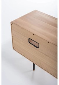 Fekete-natúr színű tölgyfa TV-állvány 150x64 cm Fina – Gazzda