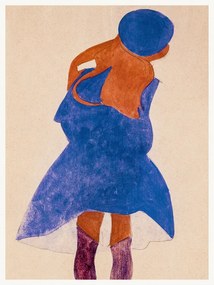 Reprodukció Girl in a Blue Coat, Egon Schiele