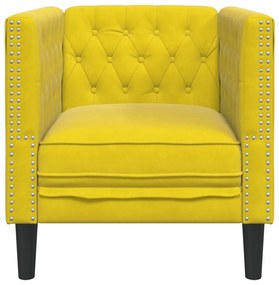 sárga bársony Chesterfield kanapéfotel