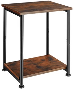 tectake 404666 yonkers tároló asztal 38.5x30x51.5cm - ipari sötét fa