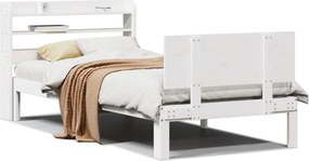 vidaXL fehér ágykeret fejtámlával matrac nélkül 100x200 cm