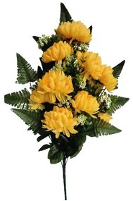 Művirág Krizantém dekoratív csokor, sárga,magasság 60 cm