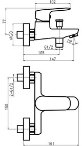 Novaservis - Kádcsaptelep szett TITANIA COSMOS, fényes króm