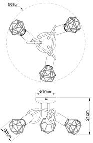 Globo 54802S-3D - Csillár XARA 3xE14/40W/230V