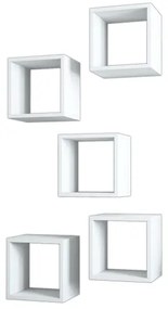 KÉSZLET 5x Fali polc BOX fehér