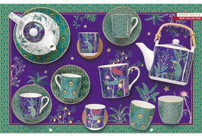 Páva mintás porcelán bögre szett 4 db-os Imperial Peacock Coffee Mania