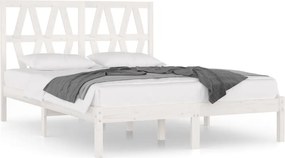 vidaXL Small Double fehér tömör fenyőfa ágykeret 120 x 190 cm