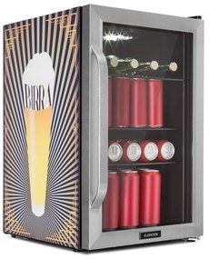 Klarstein Beersafe 70 Birra Edition, hűtőszekrény, 70 liter, 3 polc, panoráma üvegajtó, rozsdamentes acél