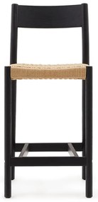 Fekete-natúr színű tölgyfa bárszék (ülésmagasság 65 cm) Yalia – Kave Home