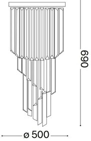 Ideal Lux - Kristály csillár CARLTON 12xE14/40W/230V átm. 50 cm arany
