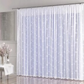 Gyönyörű finom jacquard függöny fehér Daniela szalaggal 500x250 cm