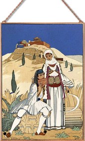 George Barbier - La flute de Pan üvegkép, falikép