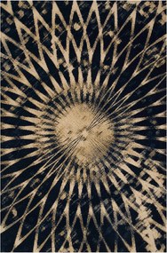 Gyapjú Szőnyeg Divatos Sötétkék Bézs Szürke Agnella Tempo Nappaliba 200x300 cm