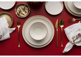 16 darabos étkészlet bézs/arany/porcelán